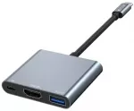 Tech-Protect V1 adapteris USB-C į USB 3.0 | HDMI | USB-C | juodas