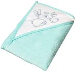 Dvielis ar kapuci RABBIT light green 80x80 cm