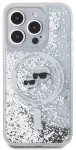 Karl Lagerfeld Liquid Glitter Karl and Choupette Heads MagSafe Case Aizsargapvalks priek&scaron; iPhone 15 Pro Max / caurspīdīgs