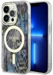 Guess GUHMP14XHLEOPWB iPhone 14 Pro Max 6.7" mėlynas|blue hardcase Leopard MagSafe