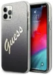 Guess GUHCP12LPCUGLSBK Glitter Gradient Script Aizsargapvalks priek&scaron; iPhone 12 Pro Max 6,7" / melns