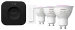 Philips Hue Bridge Pro + 3 x GU10 + dimmera slēdzis Viedā apgaismojuma komplekts