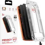 Tel Protect Dust-Free Easy Fit Privacy Full Glue 6D grūdintas apsauginis stiklas telefonui iPhone 18 Pro Max (privatumo efektas) (2 vnt.)