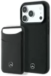 Case Mercedes Grill Pattern and Card Wallet Leather MagSafe for iPhone 18 Pro / 17 Pro black