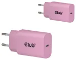 Club3D Lifestyle USB-C 30W kroviklis, 2 vnt., pink retail