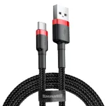 Baseus Type-C Cafule kabelis 3A 0.5m Red + Black (CATKLF-A91)