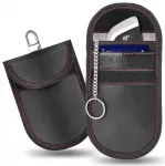 KLATKA FARADAYA TECH-PROTECT KLR100 POUCH KEYLESS RFID SIGNAL BLOCKER CASE BLACK/RED