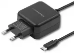 Qoltec kelioninis įkroviklis | 12W | MicroUSB | su MicroUSB laidu komplekte | juodas