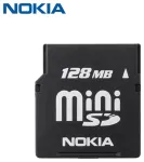 Nokia MiniSD atmiņas karte 128 Mb lietota pārbaudīta formatēta Bulk