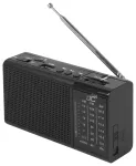LTC ne&scaron;iojamas radijas REGA, USB, TF, AUX, mini LED žibintuvėlis, juodas