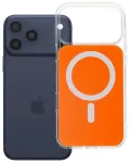 Case for iPhone 17 Pro Max / 18 Pro Max Clear Fusion Mag Cover compatible with MagSafe hermes orange