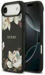 Guess Grained Flowers Classic Logo MagSafe Aizsargapvalks priek&scaron; iPhone Air / melns