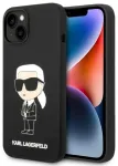 Karl Lagerfeld KLHMP14MSNIKBCK Silicone Ikonik Magsafe Aizsargapvalks priek&scaron; iPhone 14 Plus / 15 Plus 6,7" / melns