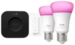 Philips Hue Bridge Pro + 2 x E27 + dimmera slēdzis Viedā apgaismojuma sākuma komplekts