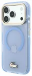 Lacoste IML Shockproof Petit Pique Gold Logo MagSafe Case Aizsargapvalks priek&scaron; iPhone 18 Pro / zils