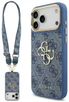 Case Guess 4G Big 4G Classic Logo Big Strap Metal Buttons for iPhone 18 Pro Max / 17 Pro Max blue