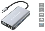CONCEPTRONIC 7-1 dokstacija USB-C->HDMI/3xUSB-A/VGA/+ 25cm gr