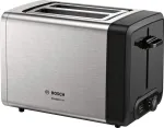 Bosch Kompaktais tosteris DesignLine TAT4P420DE (nerūsējo&scaron;ais tērauds/black, 970 W, 2 &scaron;ķēles maizes)