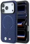 BMW M Carbon Printed Ring MagSafe Case Aizsargapvalks priek&scaron; iPhone 18 Pro Max / 17 Pro Max / tum&scaron;i zils