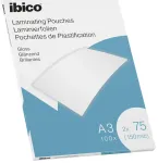 Laminating pouches Ibico, A3, 303x426 mm, 75 mic, 100 pcs/pack.