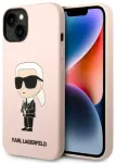 Karl Lagerfeld KLHMP14MSNIKBCP Silicone Ikonik Mag Aizsargapvalks priek&scaron; iPhone 14 Plus / 15 Plus 6.7" / rozā