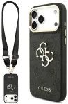 Case Guess 4G Big 4G Classic Logo Big Strap Metal Buttons for iPhone 18 Pro Max / 17 Pro Max black