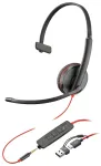 Poly Blackwire 3215 8X227A6 laidinės mono USB-C ausinės su mikrofonu juodos