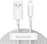 Baseus Lightning paprastas i&scaron;manusis laidas (2 vnt. komplektas) 2.4A 1.5m White (TZCALZJ-02)