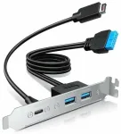 GRAUGEAR Multi PCI plok&scaron;tės dangtelis 1x USB-C, 2x USB-A