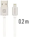 Swissten Textile Fast Charge 3A Lightning Datu un Uzlādes Kabelis 20 cm