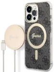 Guess Set GUBPP13LH4EACSK Case+ Charger Aizsargapvalks priek&scaron; iPhone 13 Pro / melns