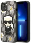 Karl Lagerfeld KLHCP13SPMNFIK1 Flower Ikonik Karl Aizsargapvalks priek&scaron; iPhone 13 mini 5,4" / pelēks