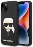 Karl Lagerfeld KLHCP14MSLKHBK Silicone Karl`s Hea Hardcase Aizsargapvalks priek&scaron; iPhone 14 Plus / 15 Plus 6,7" / melns