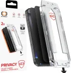Tel Protect Dust-Free Easy Fit Full Glue 6D grūdintas apsauginis stiklas telefonui iPhone 15 (privatumo efektas) (2 vnt.)