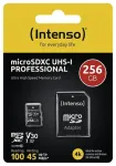 Intenso microSDXC 256GB C10 UHS-I Profesionālā atmiņas karte + adapteris