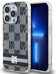 DKNY DKHMP14XHCPTSK dėklas hardcase, skirtas iPhone 14 Pro Max 6.7", juodas/baltas su langelių ra&scaron;tu ir dryžiais MagSafe