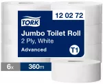 Tualetinis popierius Tork Advanced Jumbo T1, 120272, 2 sluoksniai, 360m, 1800 lapelių, baltos spalvos, 1vnt