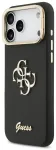 Guess PU Grained 4G Logo Stand Camera Frame Case Aizsargapvalks priek&scaron; iPhone 17 Pro Max / melns