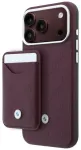 BMW Quilted Pattern Metal Logo Case + Wallet Set for iPhone 18 Pro Max / 17 Pro Max Burgundy