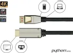 Python DisplayPort 1.4 į HDMI 2.0 kabelis i&scaron; nailono Black 3m