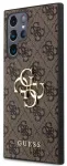 Guess PU 4G Metal Logo Case Aizsargapvalks priek&scaron; Samsung Galaxy S24 Ultra / brūns