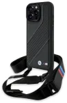 BMW BMHCP16X23PSCCK M Edition Carbon Stripe & Strap Aizsargapvalks priek&scaron; iPhone 16 Pro Max 6.9" / melns