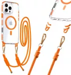 Tel Protect Strap Clear telefono dėklas iPhone 16 oranžinis