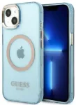 &bdquo;Guess GUHMP13MHTCMB&ldquo; &bdquo;iPhone 13 6,1&ldquo;&ldquo; mėlynas|blue standus dėklas &bdquo;Gold Outline Translucent MagSafe&ldquo;