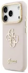 Guess PU Grained 4G Logo Stand Camera Frame Case Aizsargapvalks priek&scaron; iPhone 17 Pro / rozā