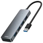 Baseus &scaron;akotuvas USB-A į 4x USB 3.0 | pilkas