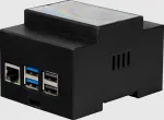 Enclosure for Raspberry Pi 5 (RPI5), for DIN rail mounting blackJOY-IT