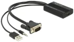 Adapteris AV Delock D-Sub (VGA) - HDMI + USB-A + 3.5mm lizdas Black (62597)