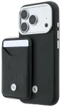 BMW Quilted Bundle Case + Wallet Pattern Metal Logo Aizsargapvalks priek&scaron; iPhone 18 Pro / 17 Pro / melns