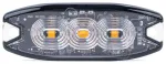 Slim Amber Grill Mount Flash Light 3x3W LED R65 R10 12/24V IP67
